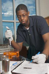 Student in Biology Lab